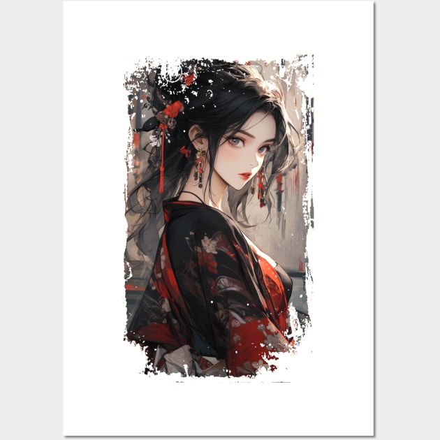 Grunge Geisha Wall Art by ScarletClover